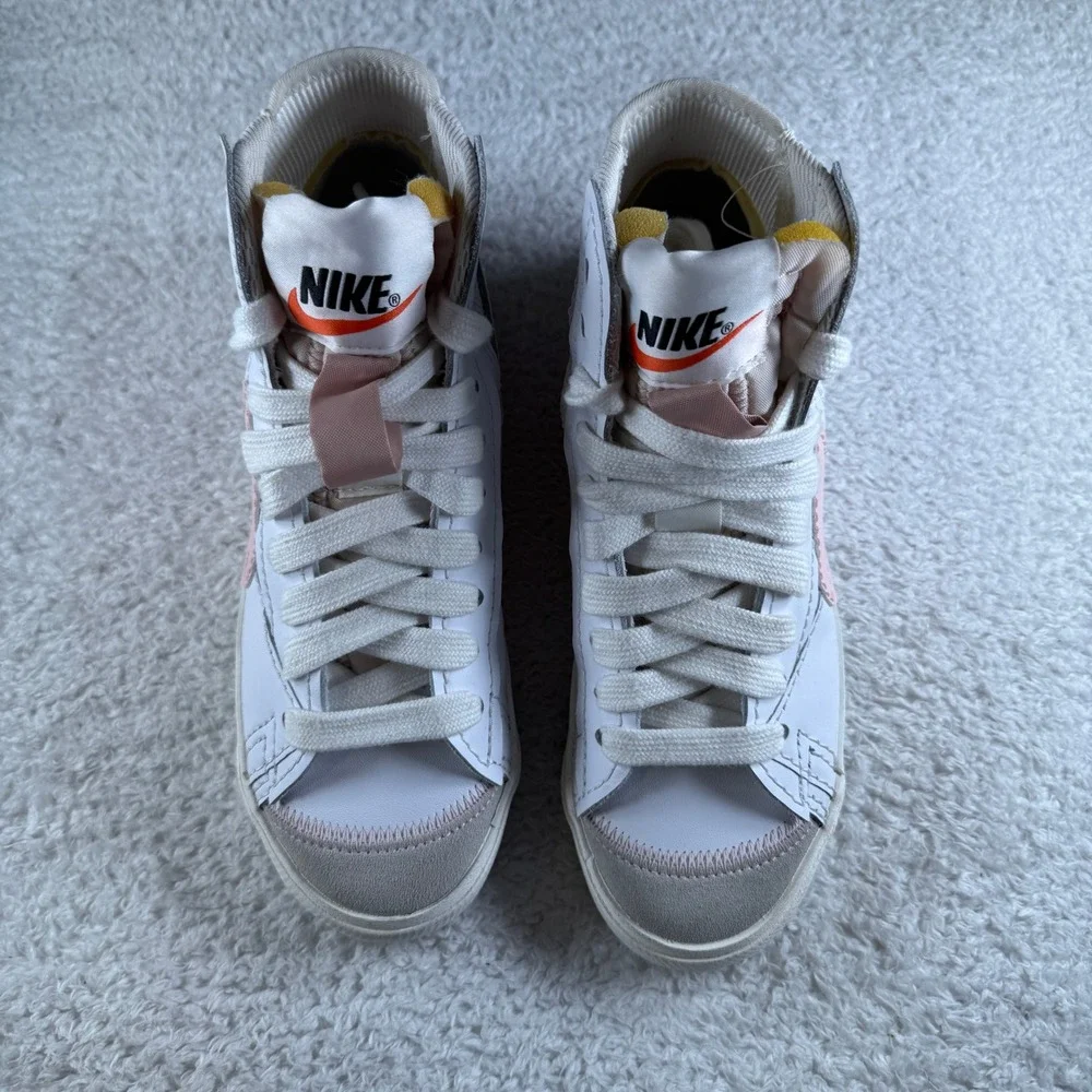 Nike Blazer Mid 77 Jumbo Women 8.5 White Pink Oxford Clean Shoe Sneaker High Top